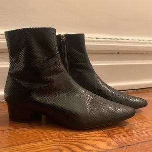 Zara faux snakeskin booties - super glam